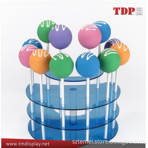desktop 2 3 4 tier stylish clear blue cake pop box acrylic cake pops display acrylic cake pop stand for Wedding Birthday Party